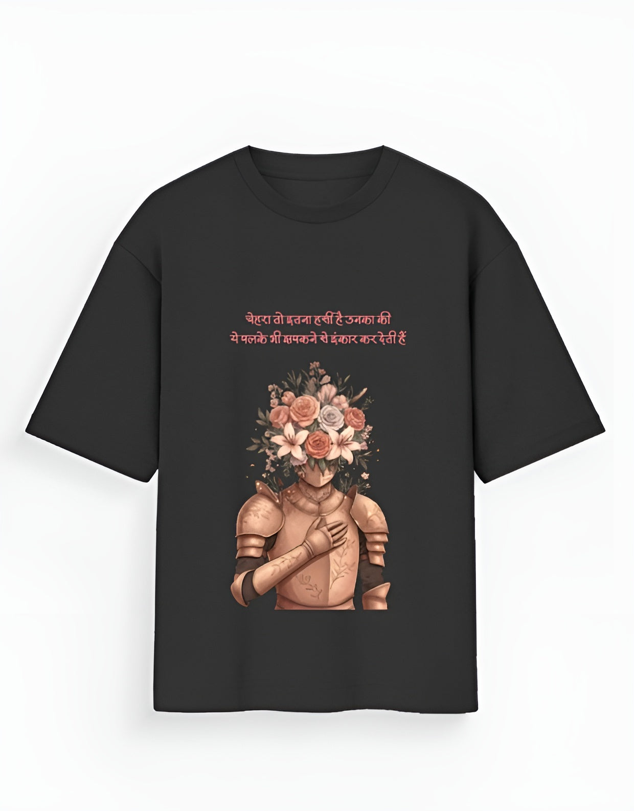 “Zakhm Aur Gulab” – Unisex Oversized Artistic T-Shirt