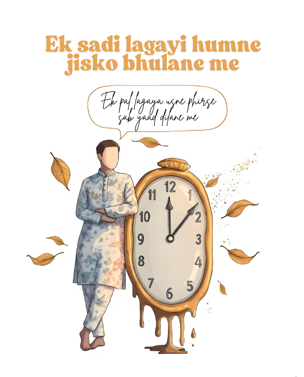 “Sadi Bhar Ka Intezaar” – A Timeless Ache | Male Oversized Classic T-Shirt